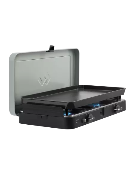 Réchaud portable à gaz 2 brûleurs avec Plancha Cadac 2 Cook 3 Pro