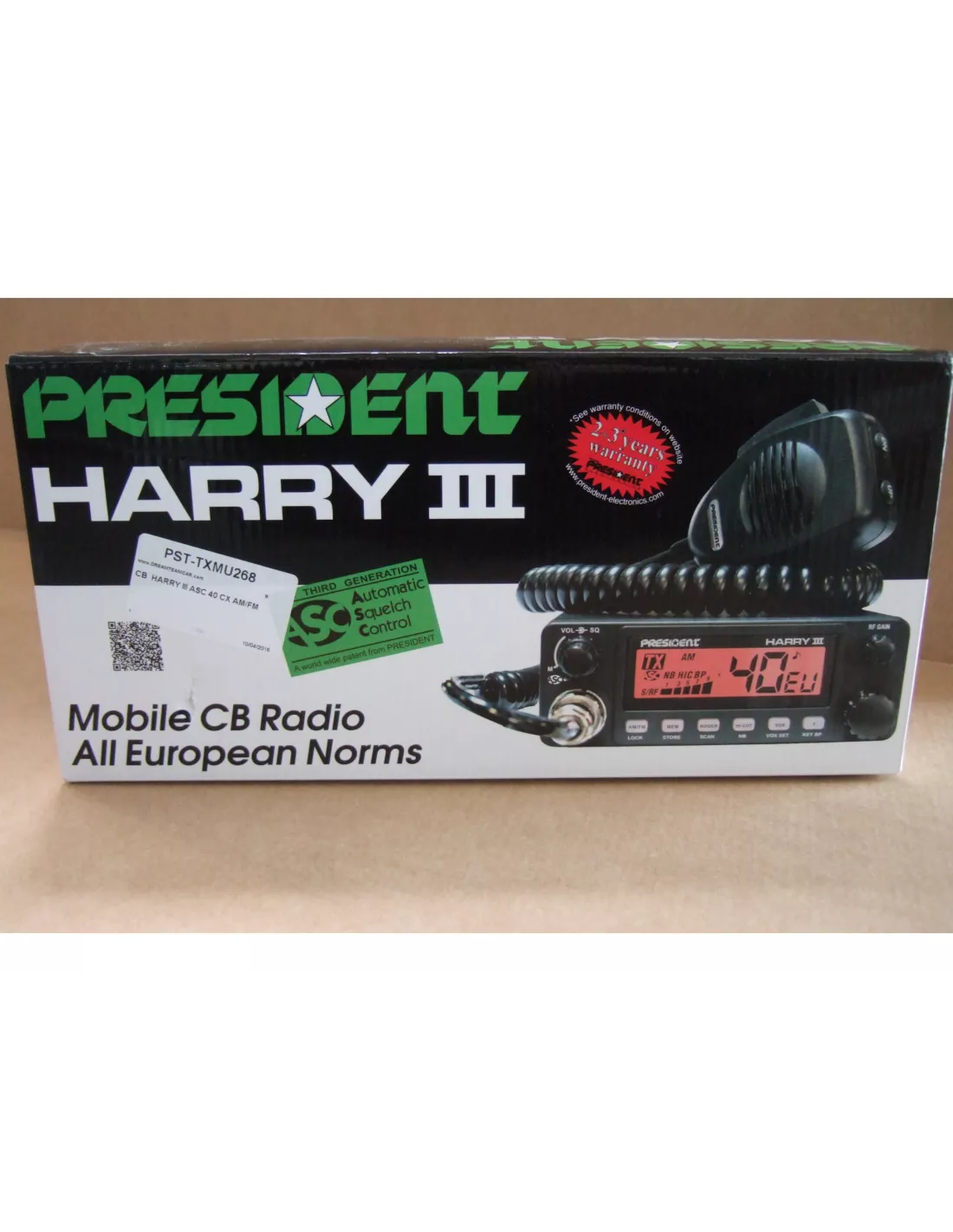 CB Président HARRY III ASC 40 CX AM/FM 12/24V PRESIDENT - accessoire
