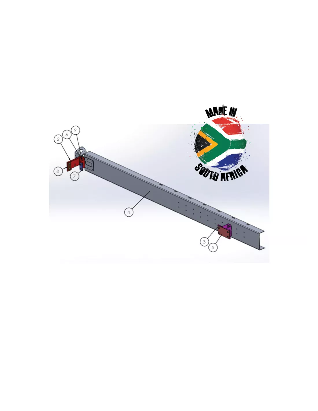 Support de auvent gauche 270° pour toit relevable Hercule Toyota