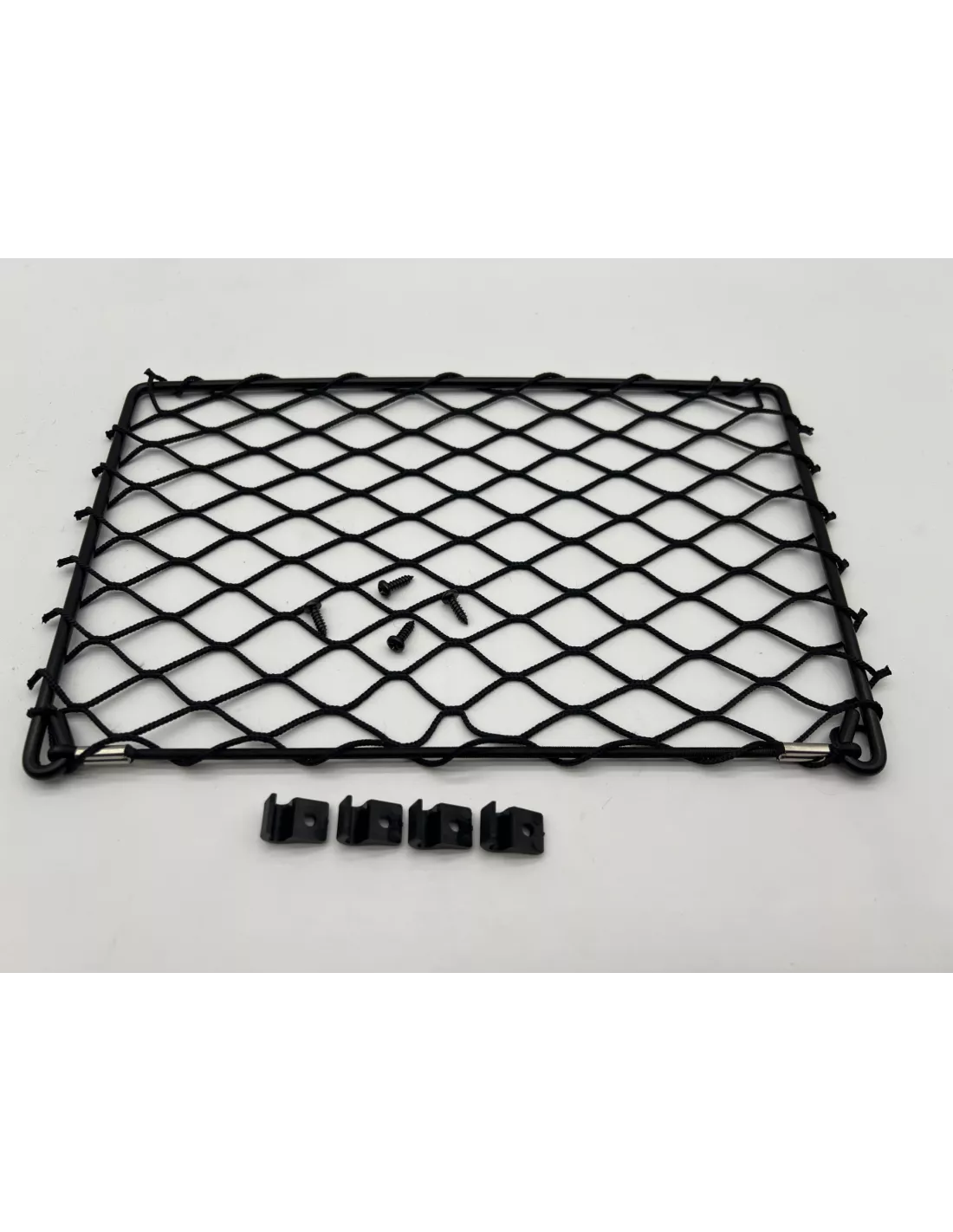 Filet de rangement avec cadre acier noir 312x200mm - avec cavaliers