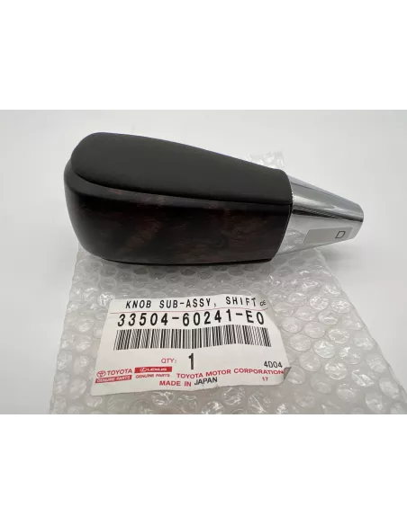 Pommeau levier boite vitesses automatique VDJ200 - cuir noir & bois