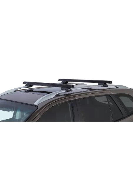 Kit 2 barres de toit noire HD 1250mm pieds CXB Heavy Duty RHINO RACK