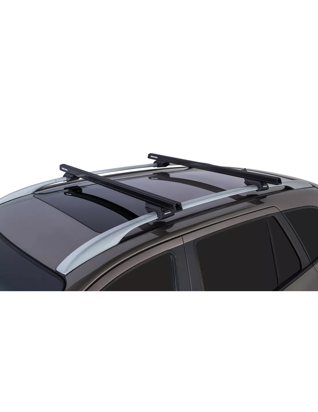 Kit 2 barres de toit noire HD 1250mm pieds CXB Heavy Duty RHINO RACK