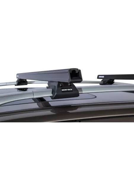 Kit 2 barres de toit noire HD 1250mm pieds CXB Heavy Duty RHINO RACK