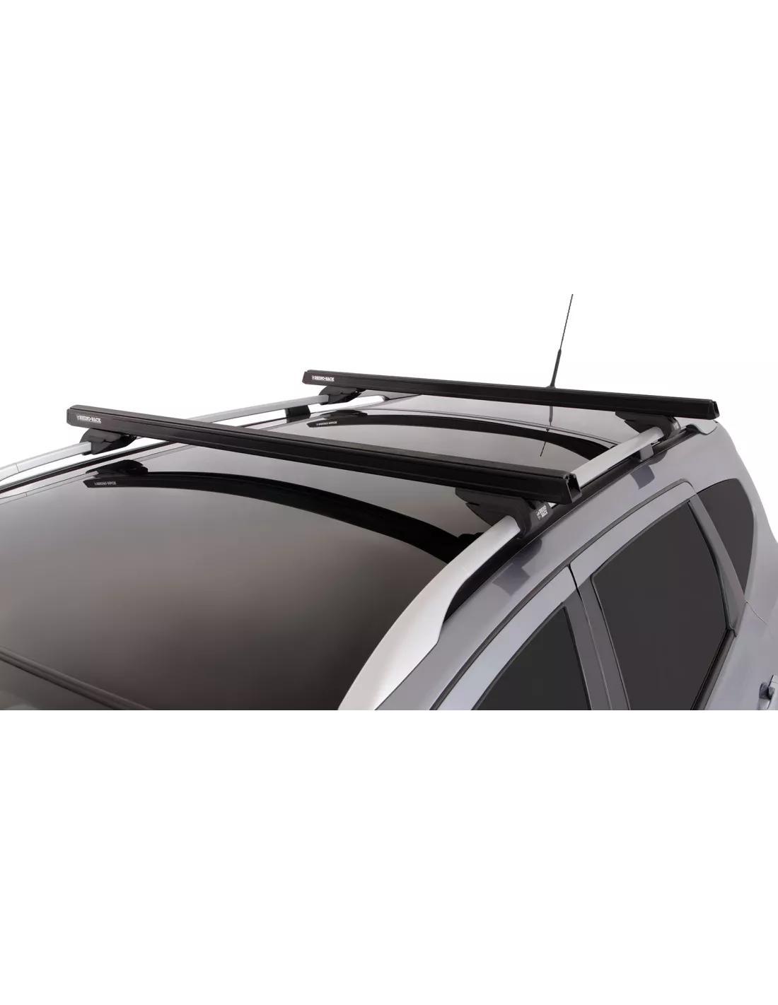 Kit 2 barres de toit noire HD 1250mm pieds CXB Heavy Duty RHINO RACK