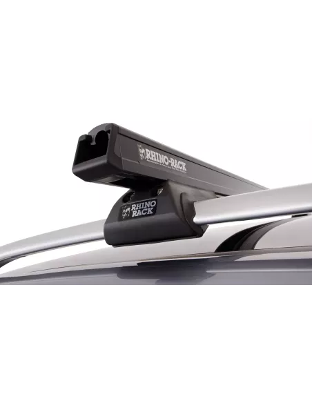 Kit 2 barres de toit noire HD 1250mm pieds CXB Heavy Duty RHINO RACK