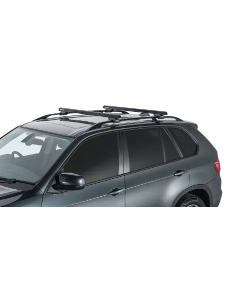 Kit 2 barres de toit noire HD 1250mm pieds CXB Heavy Duty RHINO RACK