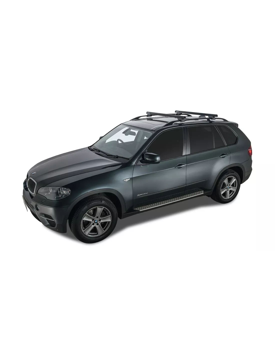 Kit 2 barres de toit noire HD 1250mm pieds CXB Heavy Duty RHINO RACK