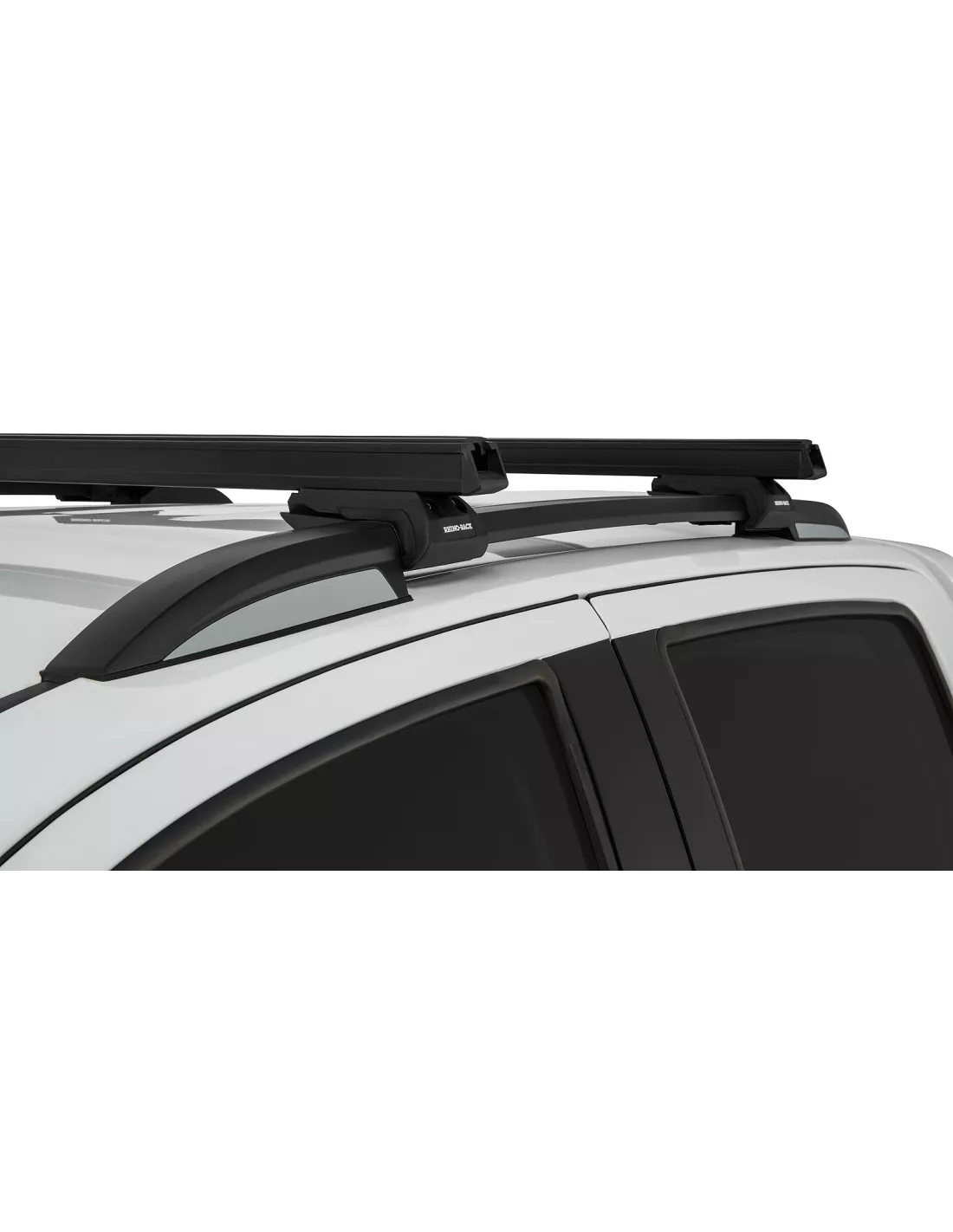 Kit 2 barres de toit noire HD 1250mm pieds CXB Heavy Duty RHINO RACK