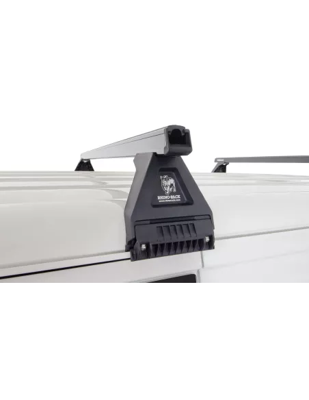 Kit 2 barres de toit noire Heavy Duty 1500mm avec pieds RL150 RHINO