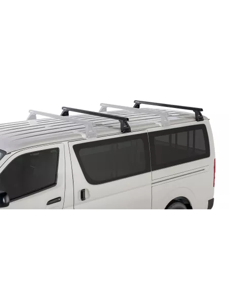 Kit 2 barres de toit noire Heavy Duty 1500mm avec pieds RL150 RHINO