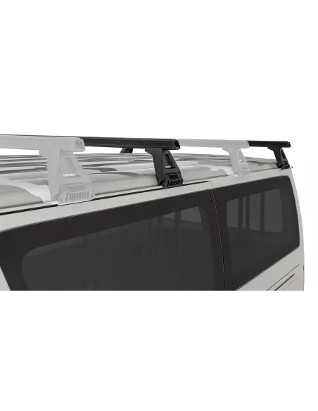 Kit 2 barres de toit noire Heavy Duty 1500mm avec pieds RL150 RHINO