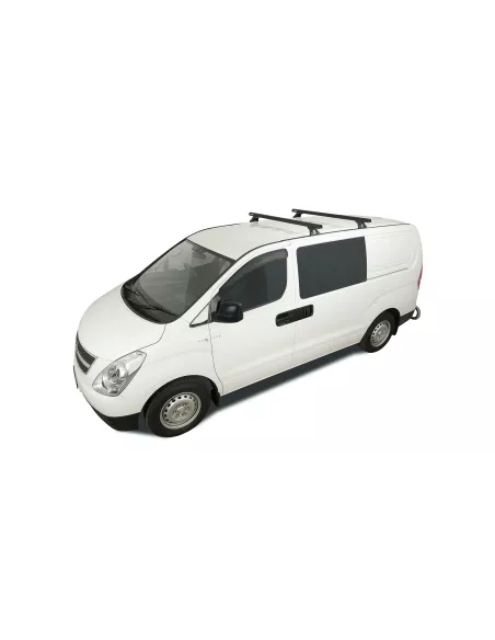Kit 2 barres de toit noire Heavy Duty 1500mm avec pieds RLTF Hyundai