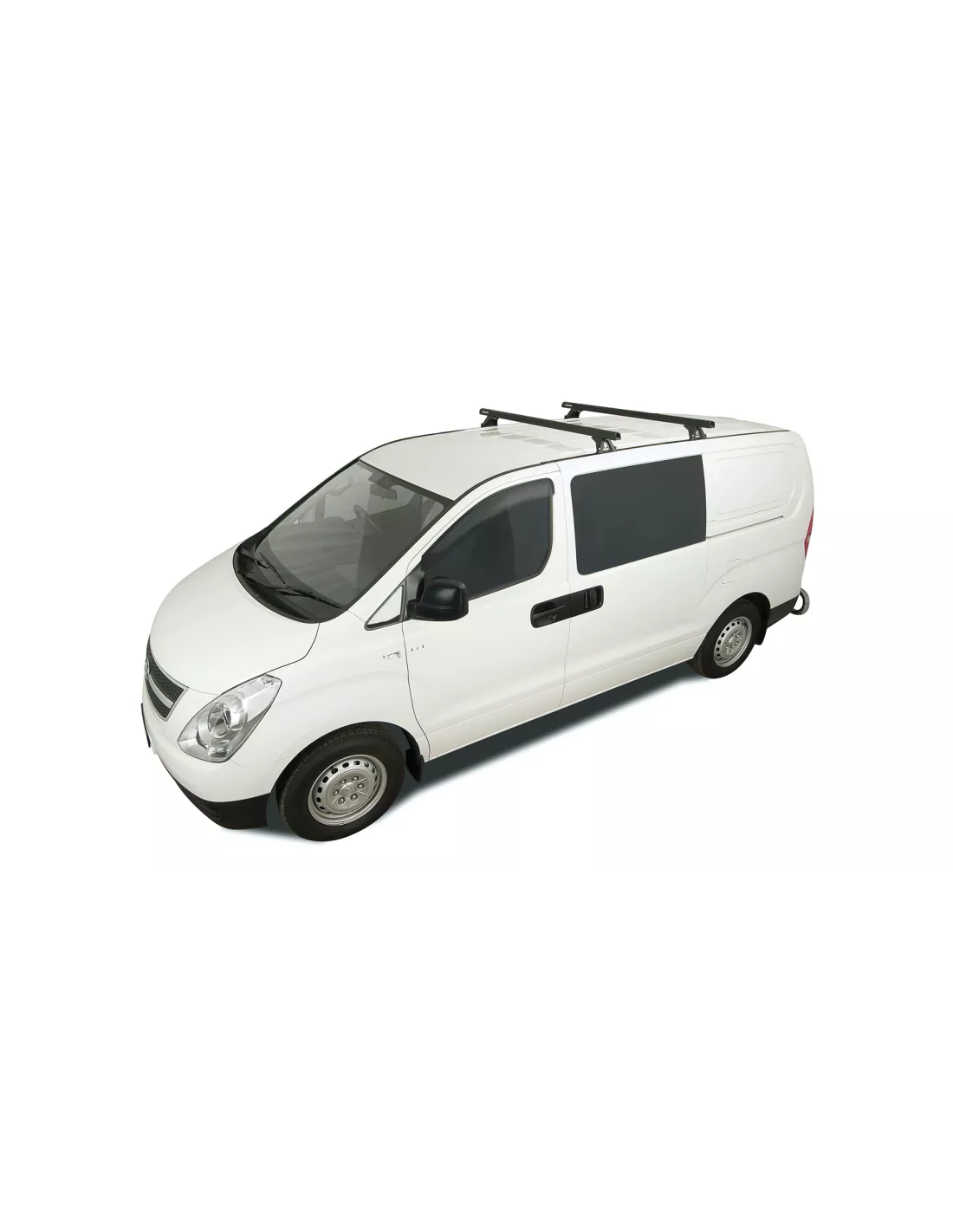 Kit 2 barres de toit noire Heavy Duty 1500mm avec pieds RLTF Hyundai