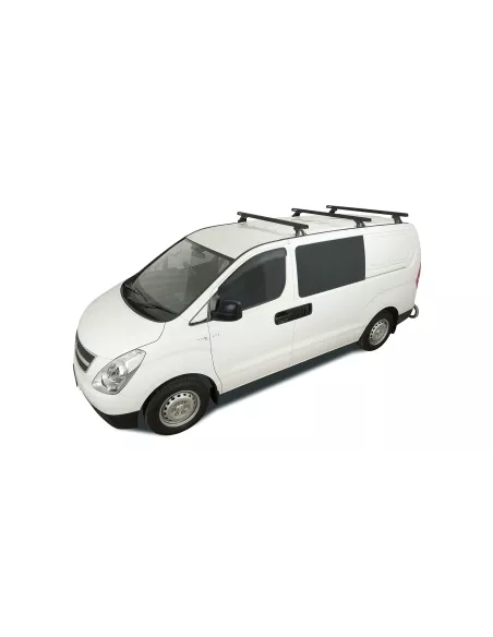 Kit 3 barres de toit noire Heavy Duty 1500mm avec pieds RLTF Hyundai