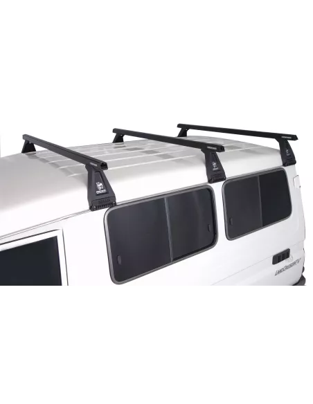 Kit 3 barres de toit noire Heavy Duty 1500mm avec pieds RL210 RHINO