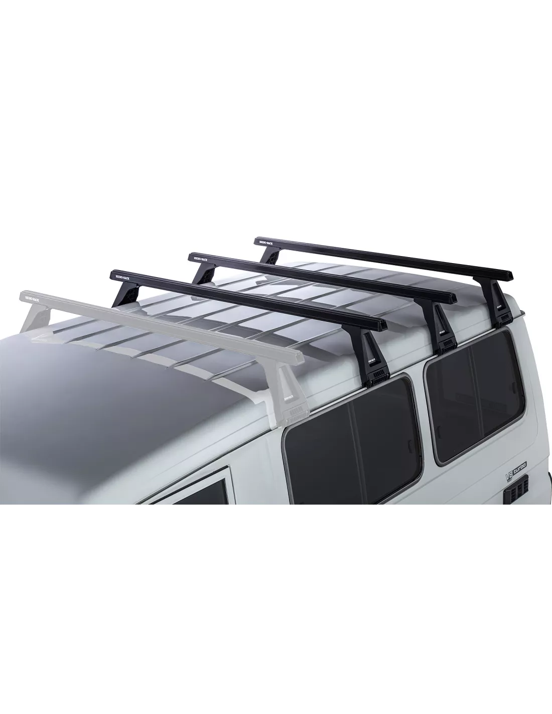 Kit 3 barres de toit noire Heavy Duty 1500mm avec pieds RL210 Toyota