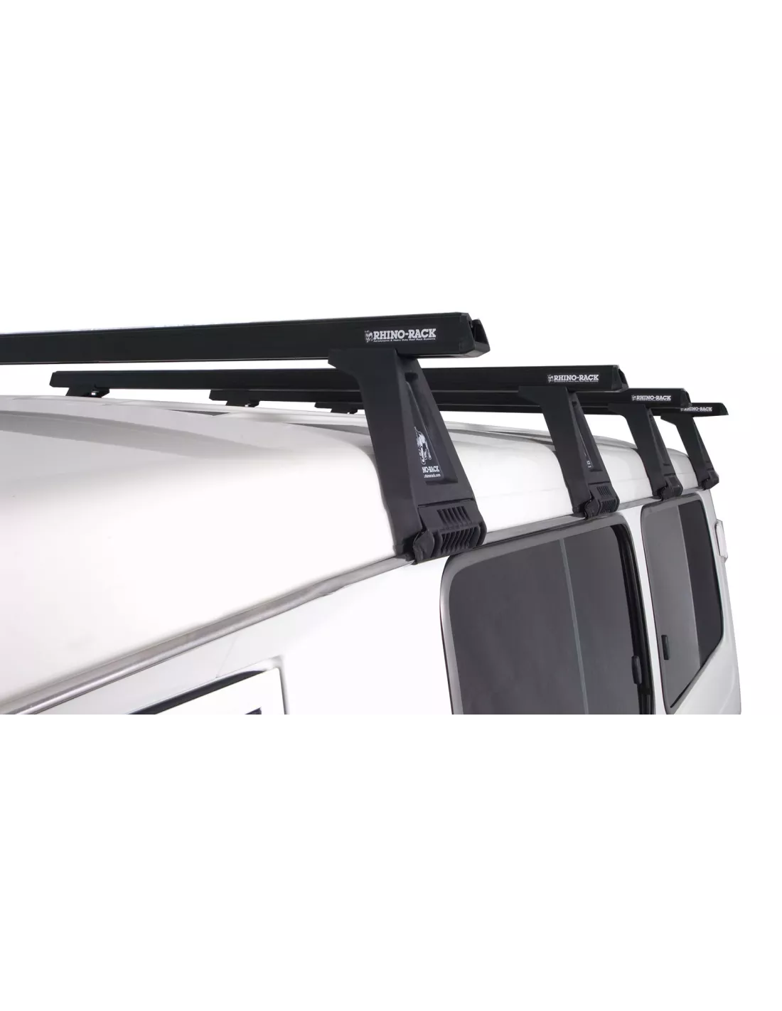 Kit 4 barres de toit noire Heavy Duty 1500mm avec pieds RL210 RHINO
