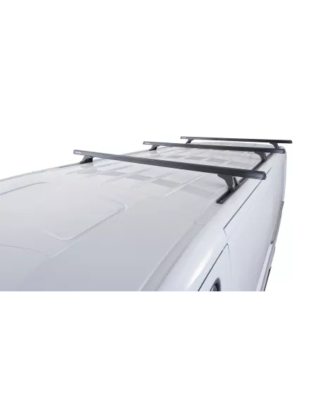 Kit 3 barres de toit noire Heavy Duty 1800mm avec pieds RLTF RHINO