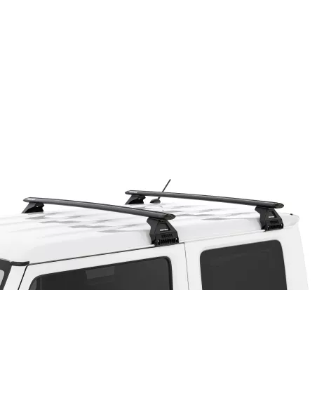 Kit 2 barres de toit noire Vortex 1370mm avec pied RL110 RHINO RACK -