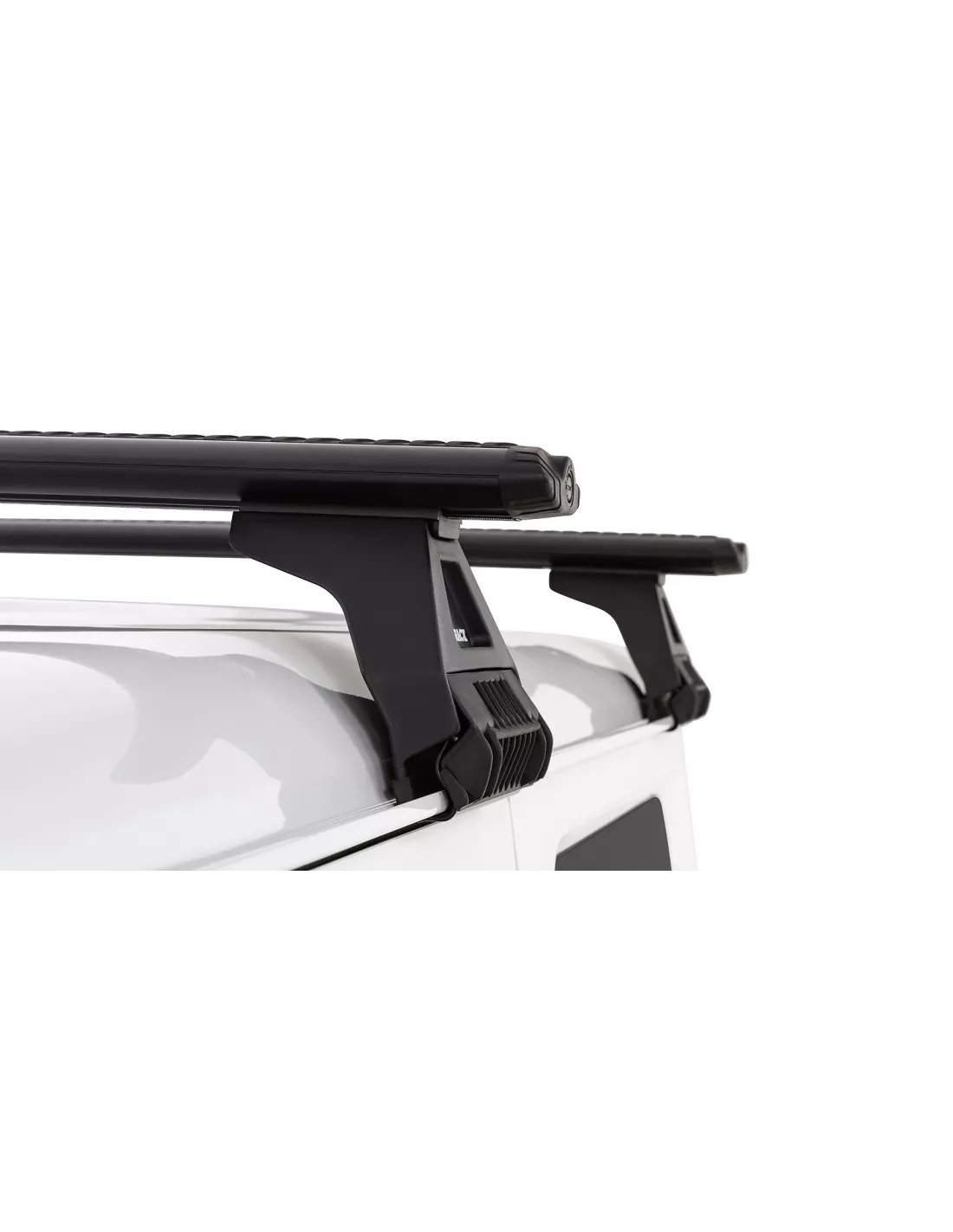 Kit 2 barres de toit noire Vortex 1370mm avec pied RL110 RHINO RACK -