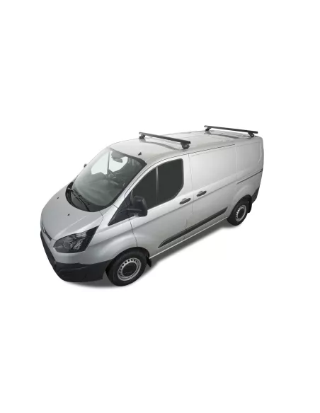 Kit 2 barres de toit noire Heavy Duty avec pieds RLTP Ford Transit