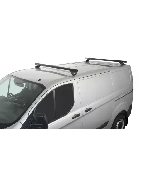 Kit 2 barres de toit noire Heavy Duty avec pieds RLTP Ford Transit