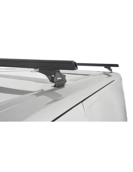 Kit 2 barres de toit noire Heavy Duty avec pieds RLTP Ford Transit