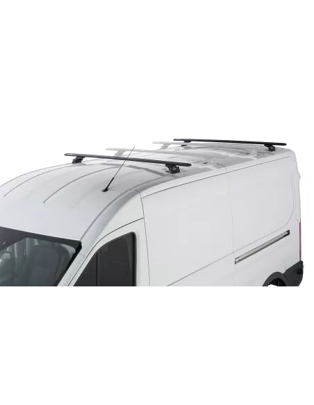 Kit 2 barres de toit noire 1800mm Vortex avec pieds RLTP Ford Transit