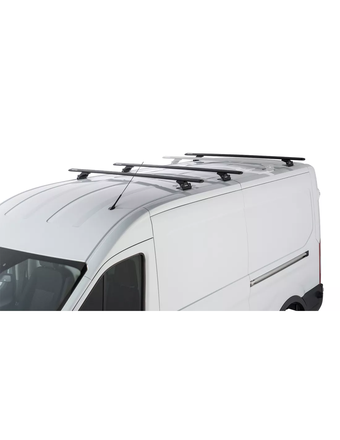 Kit 3 Black Dach Bars 1800mm Wirbel mit Füßen RLTP Ford Transit
