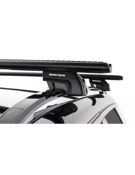 Kit 2 barres de toit noire Vortex 1370mm avec pieds SX RHINO RACK -