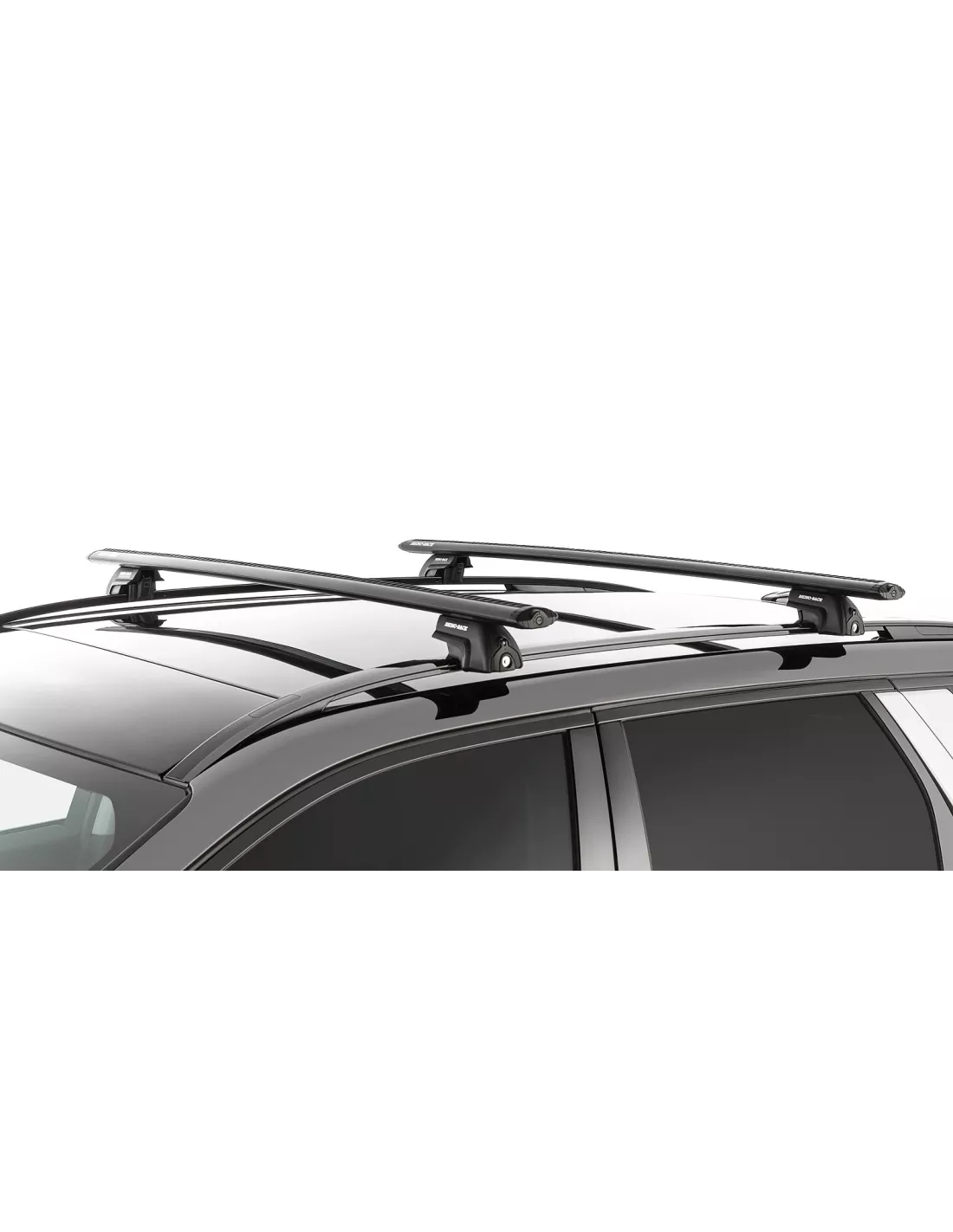 Kit 2 barres de toit noire Vortex 1370mm avec pieds SX RHINO RACK -