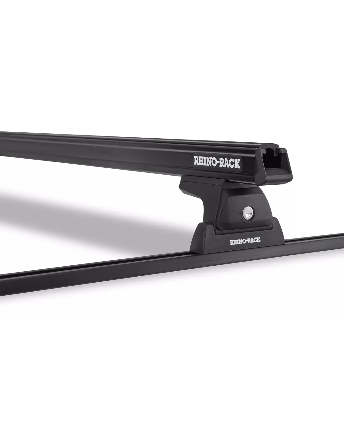 Kit 2 barres de toit noire Heavy Duty 1500mm RLT600 Trackmount RHINO