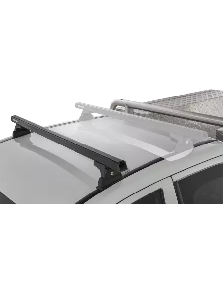 Kit 1 barre de toit avant noire 1250mm Heavy Duty avec pied RLT600