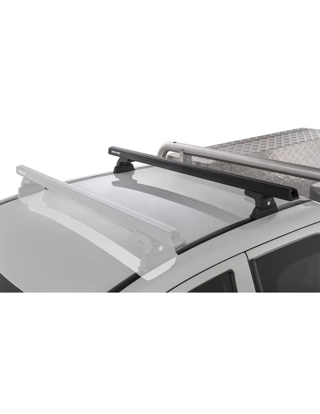 Kit 1 barre de toit arrière noire 1250mm Heavy Duty avec pied RLT600