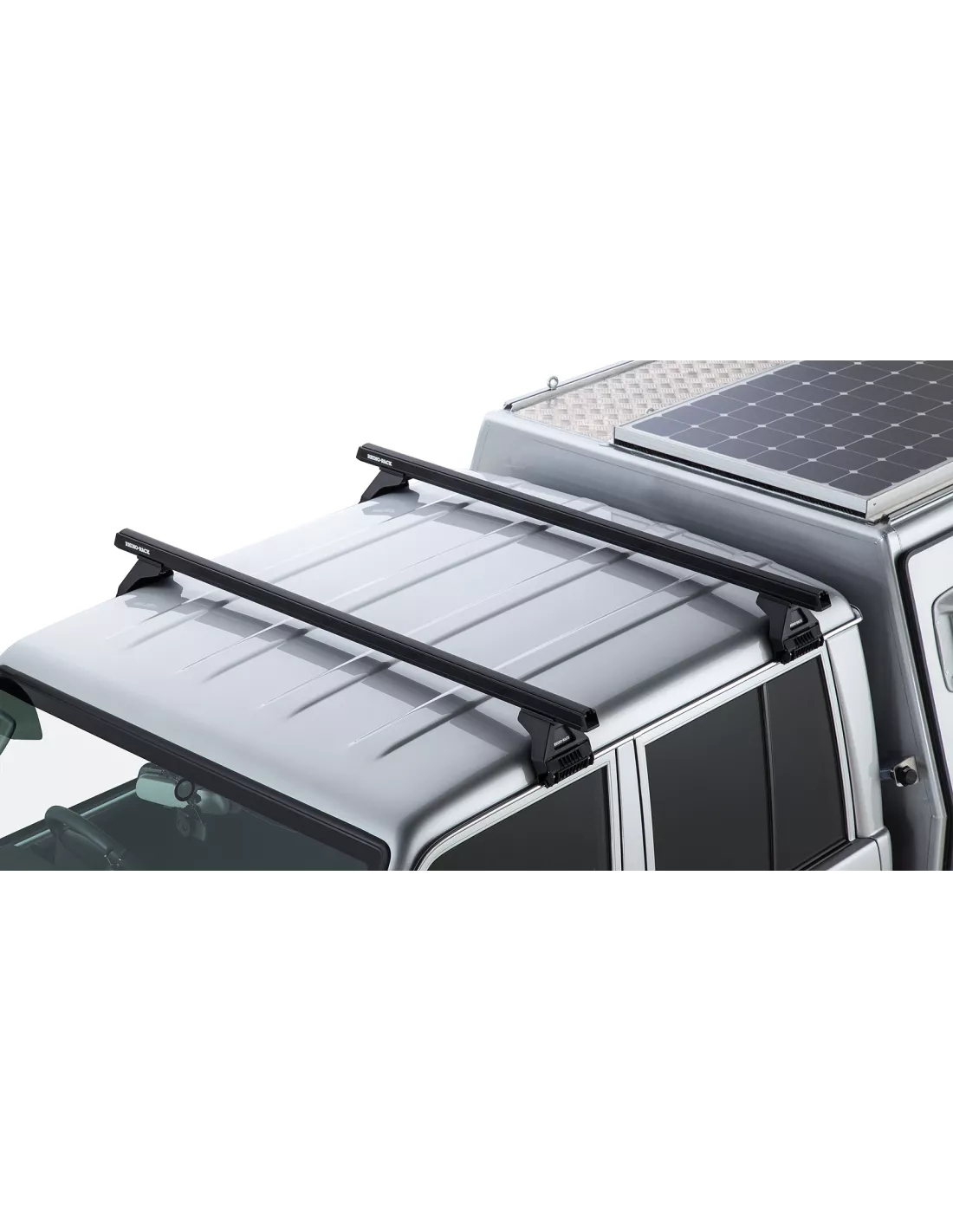 Kit 2 barres de toit noire Heavy Duty 1500mm avec pieds RL110 Toyota