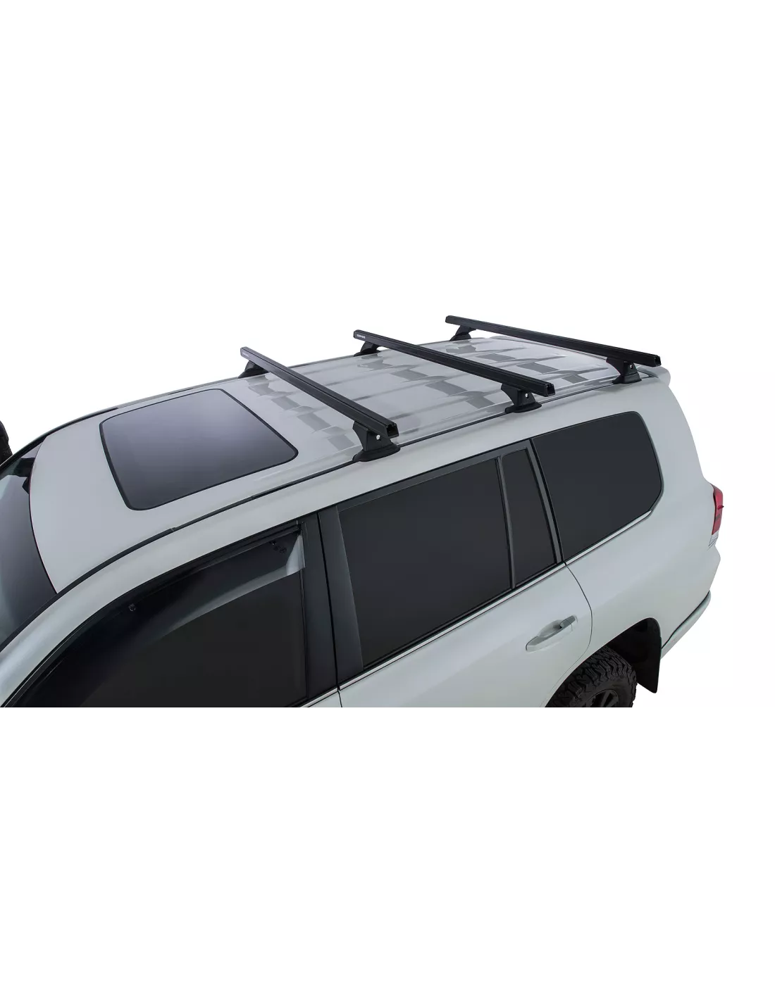 Kit 3 Black Dach Bars 1375mm Heavy Duty mit RCH Toyota Füßen