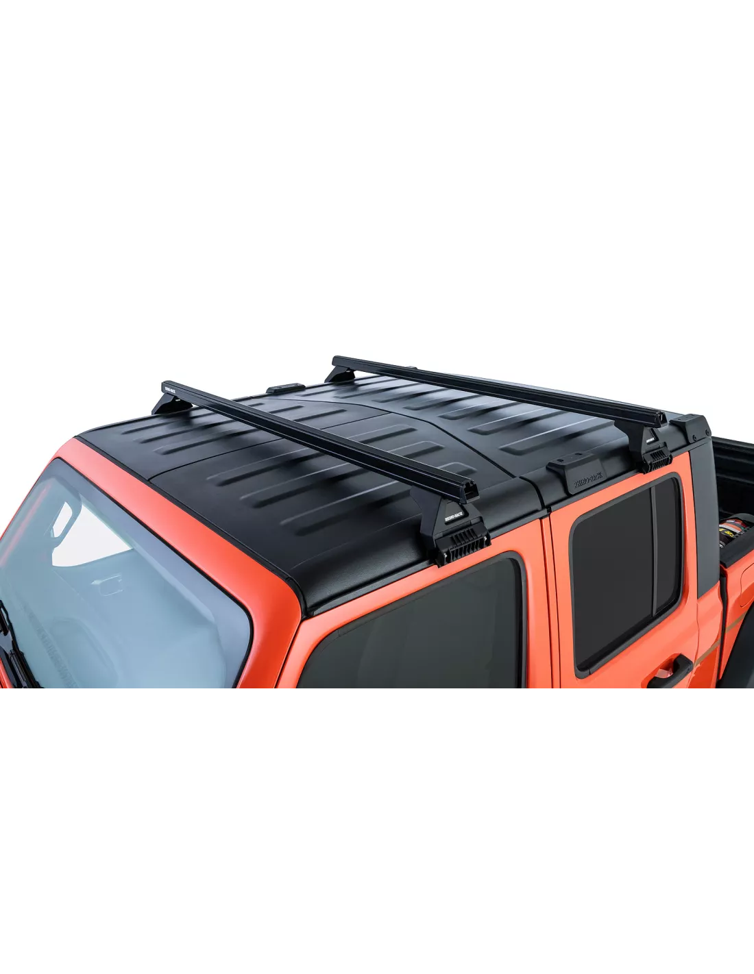 Kit 2 Zwarte Dakbars Zware 1500 mm met voeten RL110 Jeep