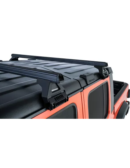 Kit 2 barres de toit noire Heavy Duty 1500mm avec pieds RL110 Jeep