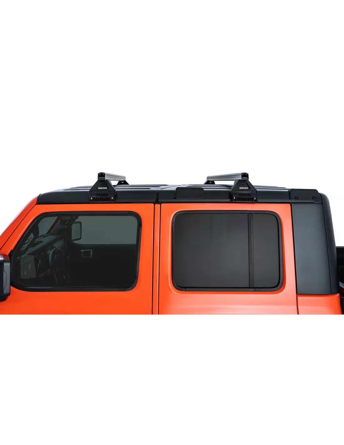 Kit 2 Zwarte Dakbars Zware 1500 mm met voeten RL110 Jeep