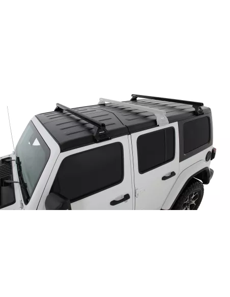 Kit 2 barres de toit noire Heavy Duty 1500mm avec pieds RL110 Jeep