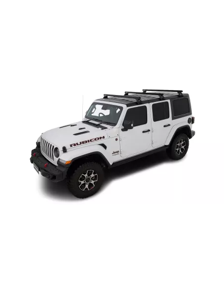 Kit 3 barres de toit noire Heavy Duty 1500mm avec pieds RL110 Jeep