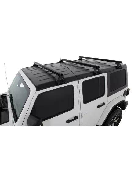 Kit 3 barres de toit noire Heavy Duty 1500mm avec pieds RL110 Jeep