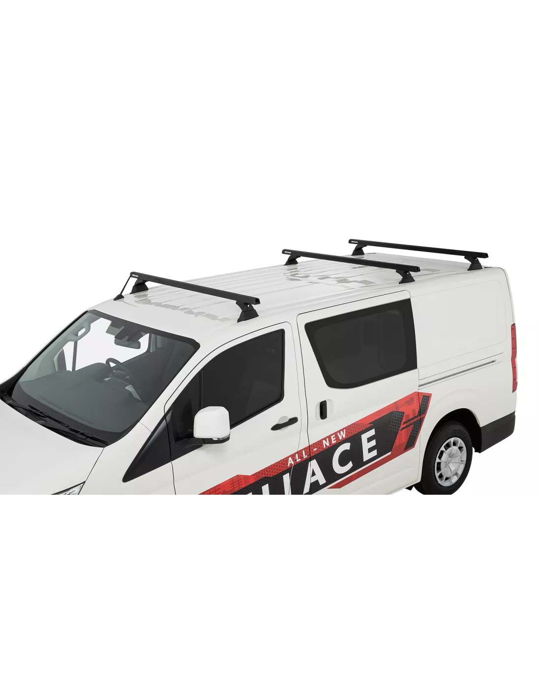Kit 3 barres de toit noire 1650mm Heavy Duty avec pieds RCH Toyota