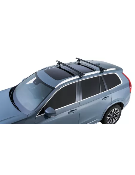 Kit 2 barres de toit noire Vortex 1370mm avec pieds SX Volvo XC90 Gen
