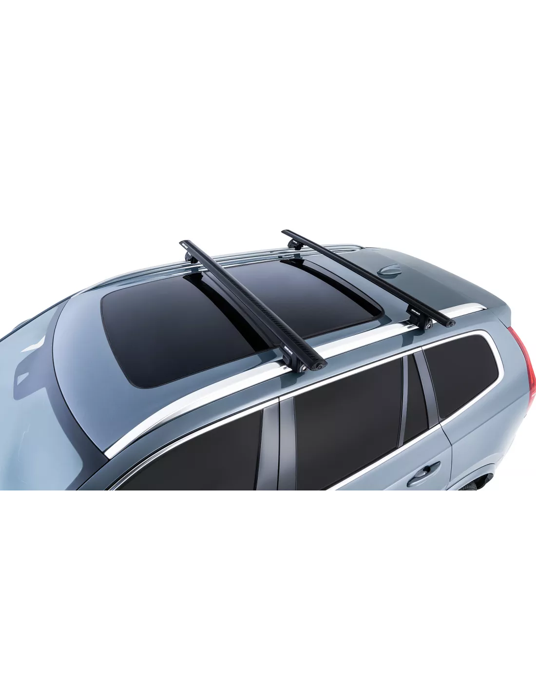 Kit 2 barres de toit noire Vortex 1370mm avec pieds SX Volvo XC90 Gen
