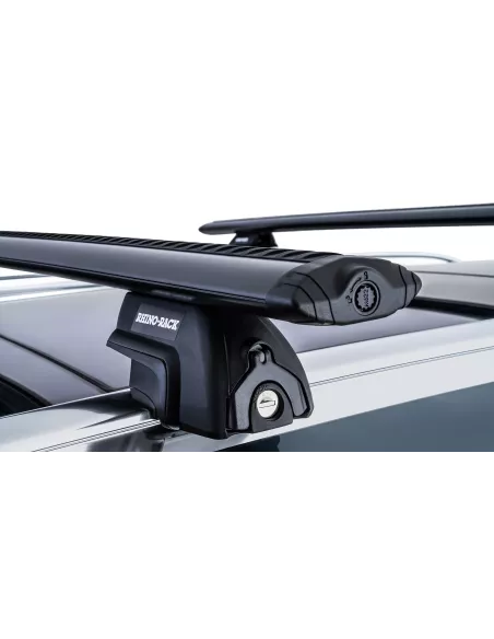 Kit 2 barres de toit noire Vortex 1370mm avec pieds SX Volvo XC90 Gen