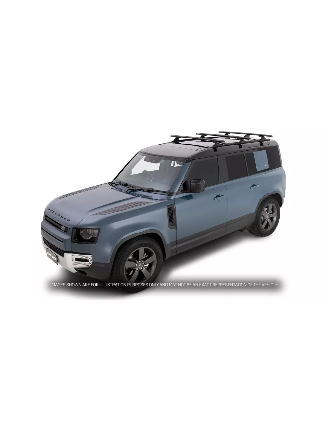 Kit 3 barres de toit noire Vortex 1370mm RCL Land Rover Defender II