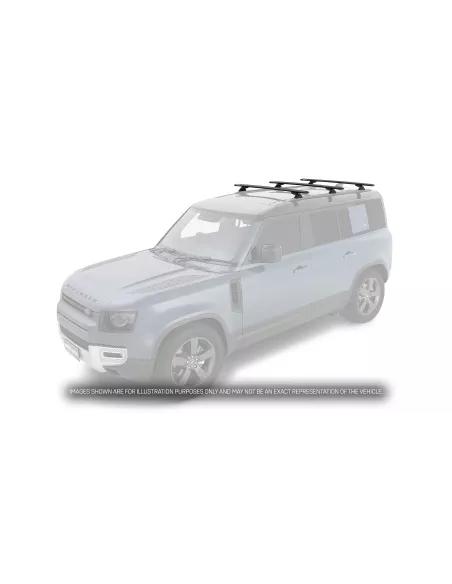 Kit 3 barres de toit noire Vortex 1370mm RCL Land Rover Defender II