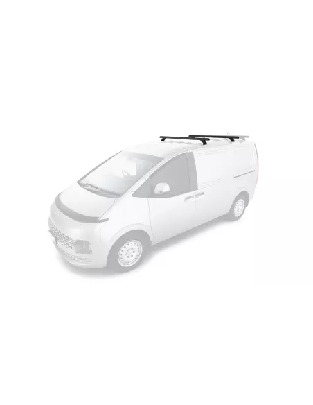 Kit 2 barres de toit noire Heavy Duty 1500mm avec pieds RCH Hyundai